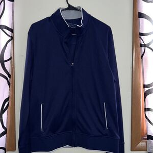 Jos. A Bank blue and white full zip Golf athletic jacket.